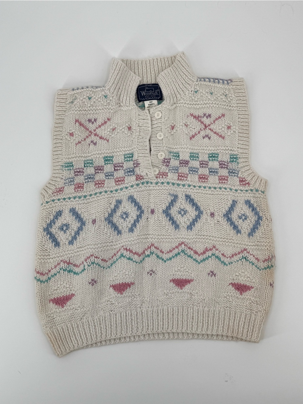 Woolrich Vintage Cotton Granny Sweater Vest Cottagecore Country